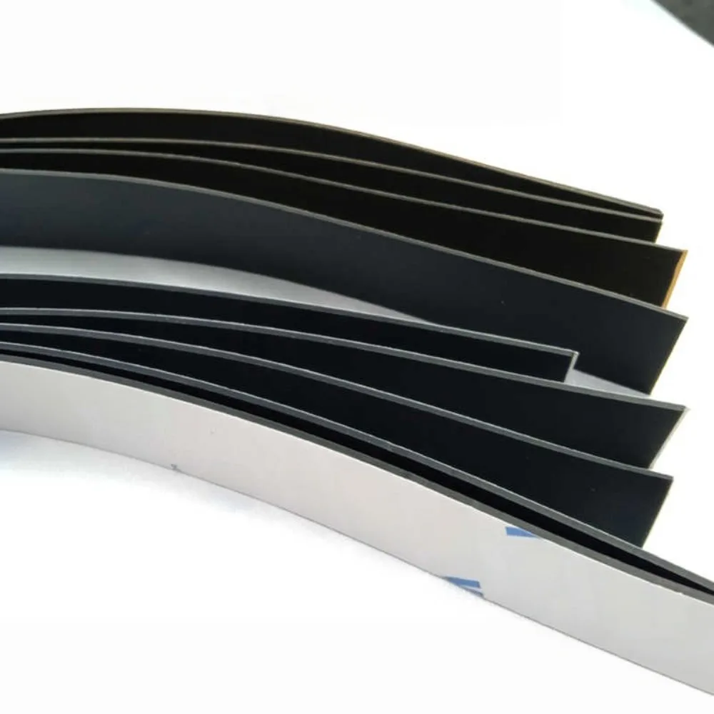 1M Self-Stick Silicone Rubber Gasket Strip Black Thick 1-5mm Waterproof Shock Absorber Sealing Mat DIY Gap Filling Accessories