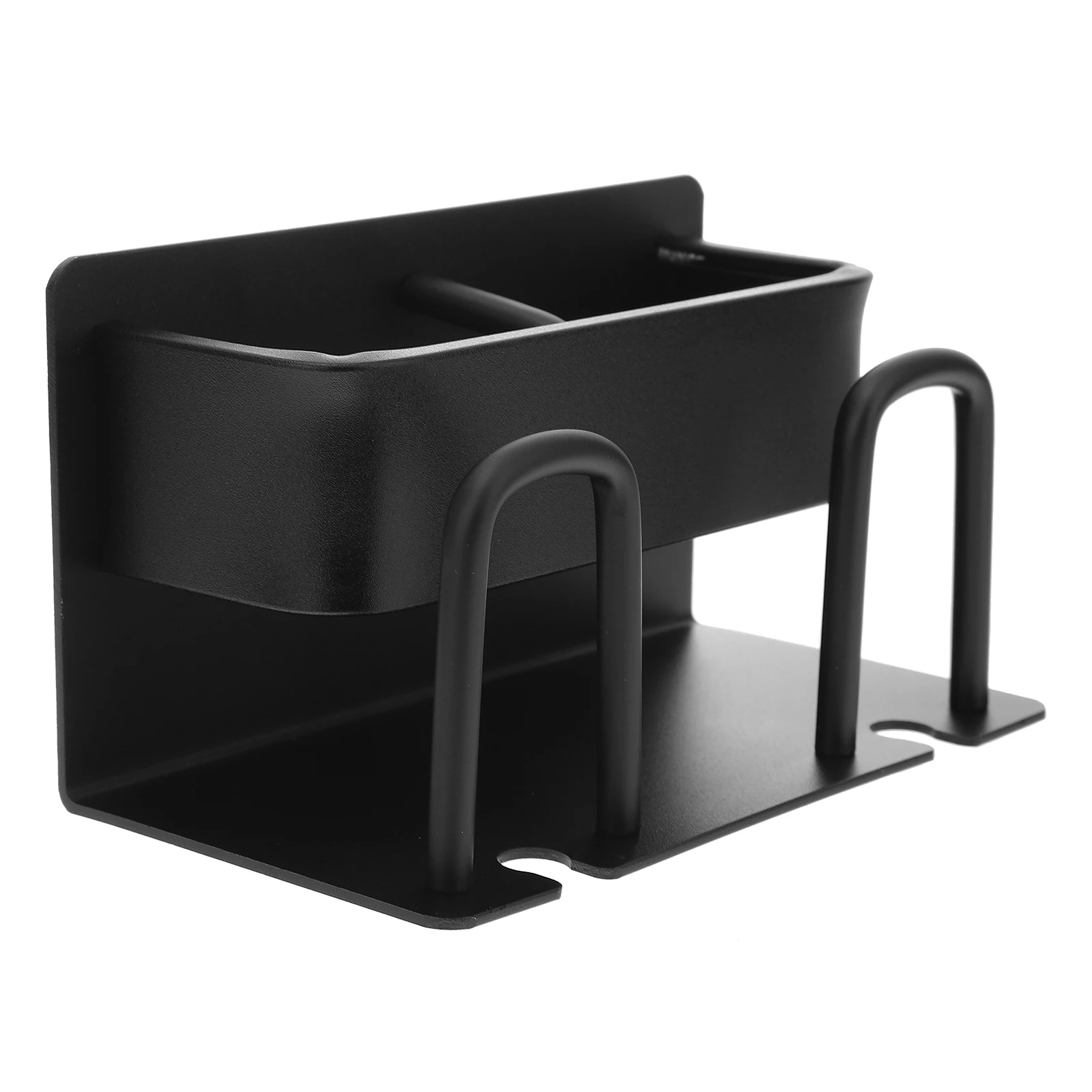 

Wall Mount Toothbrush Holder Rack Black Metal Bathroom Adhesive Hooks Rustproof Organizer Shelf Storage Solution