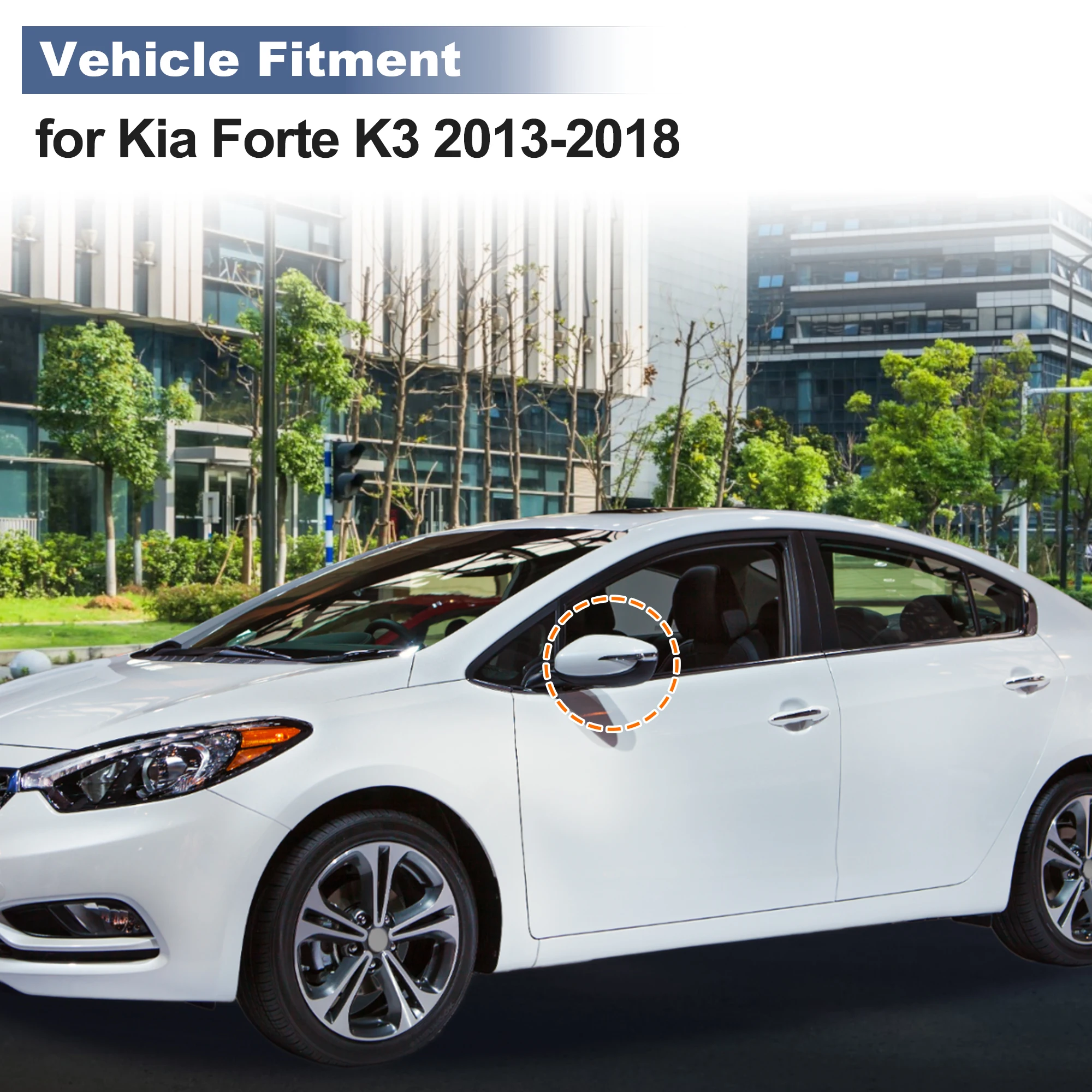 UXCELL Rearview Mirror Cover Cap Right Passenger Side White for Kia Forte K3 2013-2018