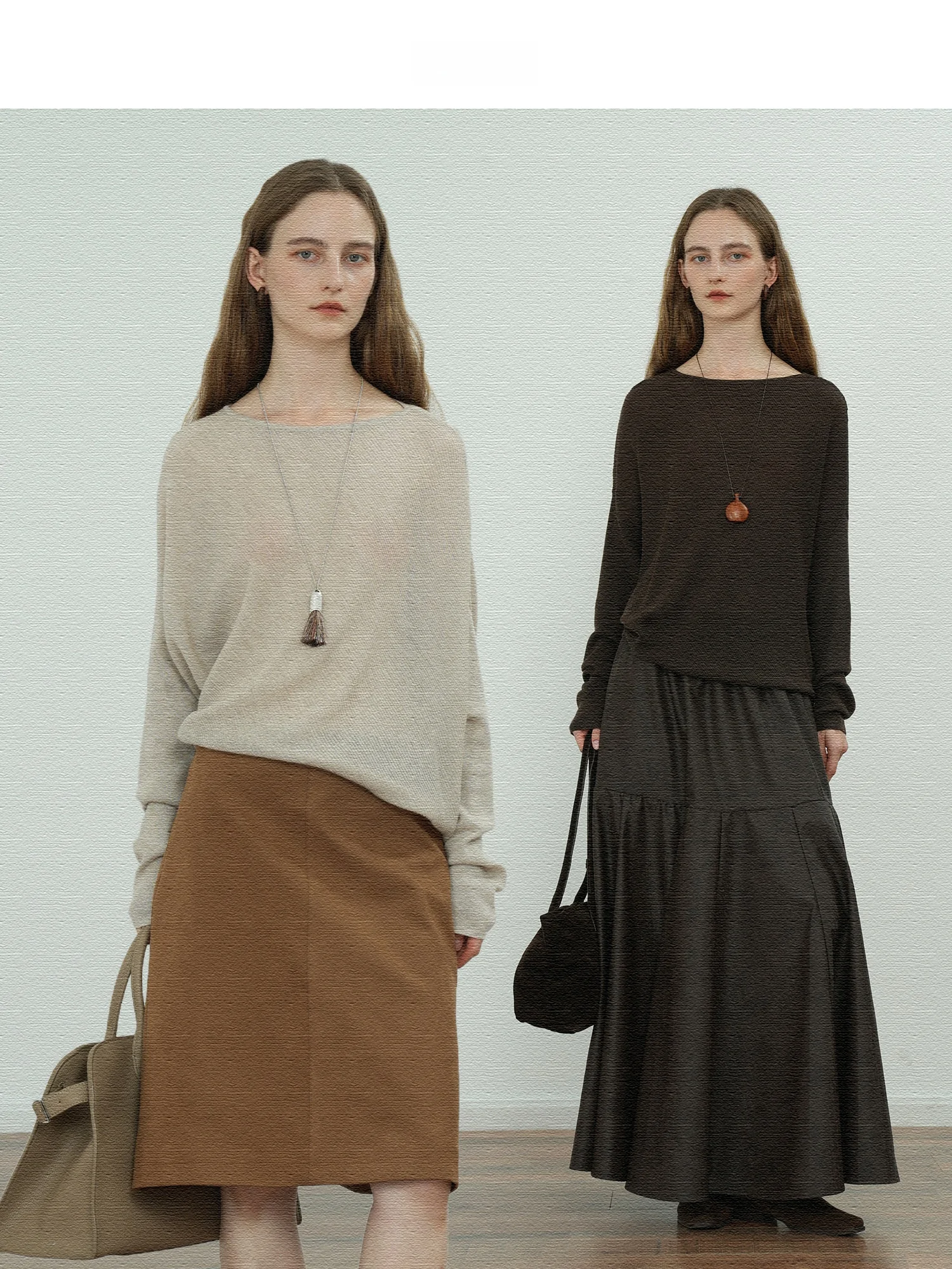 

Асимметричный вязаный свитер JWSZ из смесовой шерсти, свободного кроя, с длинными рукавами, круглым вырезом, драпированным подолом и дизайном на одно плечо