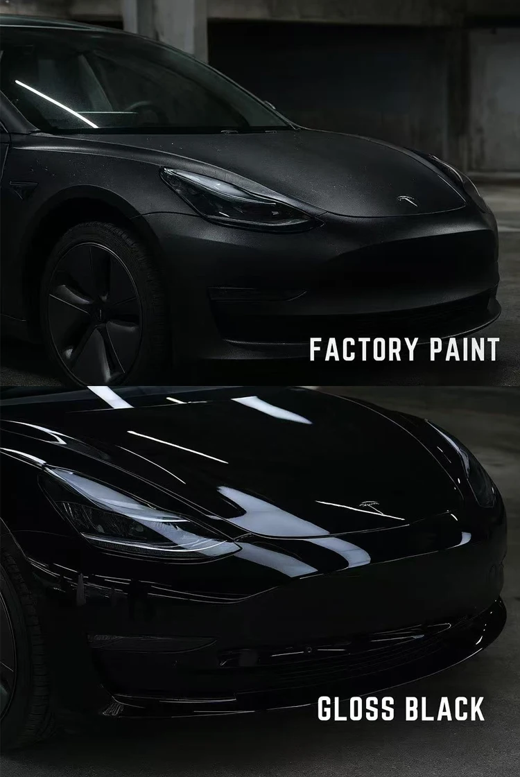 ฟิล์มไวนิล TPU สีดำเงาแบบมืออาชีพ ปี 2025 ทนทานเป็นพิเศษ พร้อมเคลือบกันน้ำสำหรับตัวถังรถยนต์