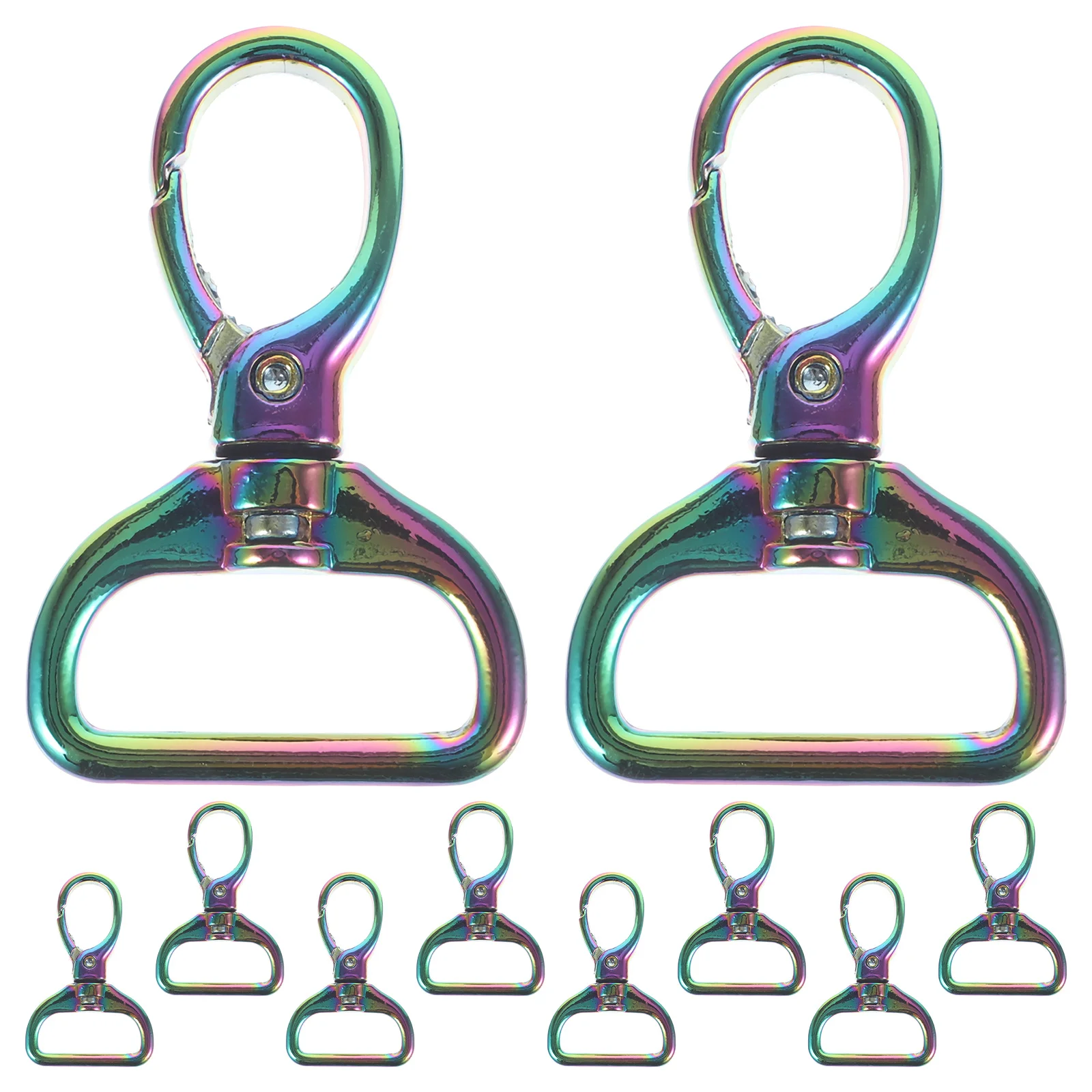 

10Pcs Keychain Rings for Crafts D Ring Keychains Metal DIY Key Connecting Buckles for Bag Belt Shoe Strap Repair