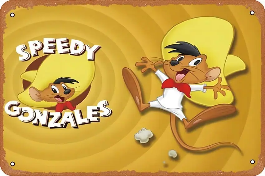 speedy gonzales Vintage Metal Tin Sign 12X8 Inch Poster Cafe Bar Office Art Wall Decoration 1pc