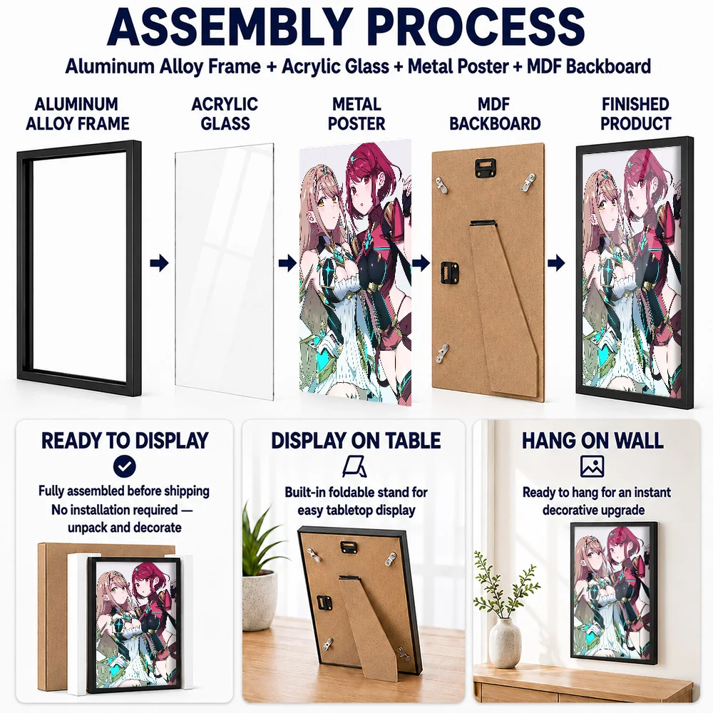 Xenoblade Metal Poster With Aluminum Alloy Frame Personalized Comic Style Wall Art For Computer Room, Gaming Enthusiast Gift