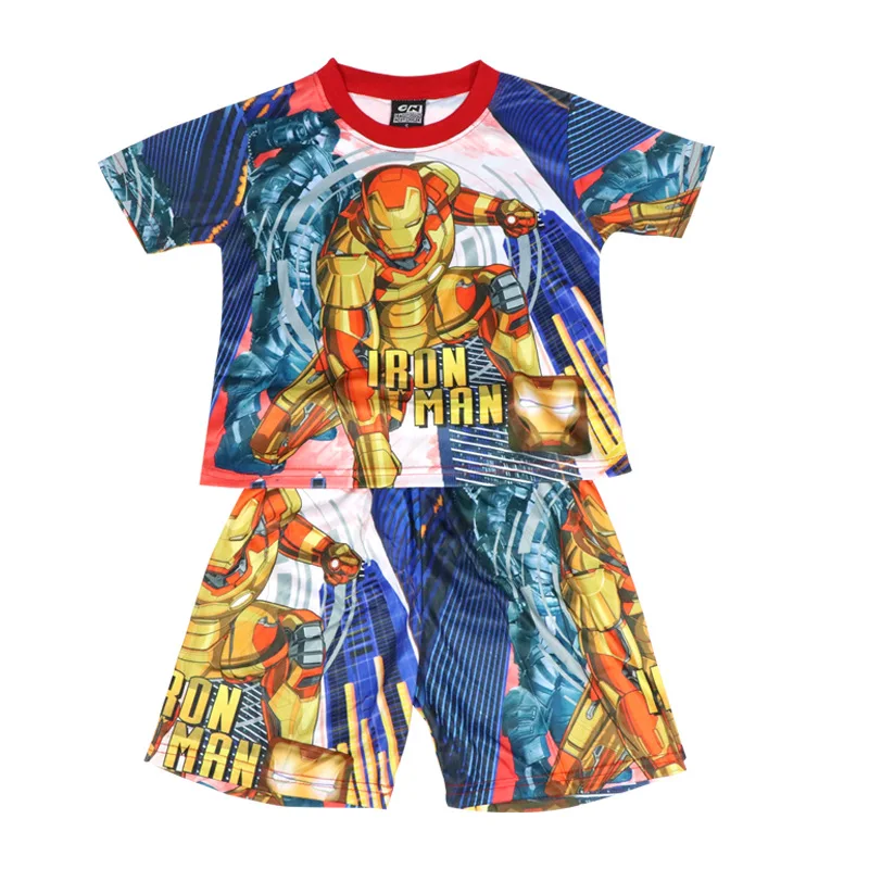 Children Clothes Marvel Children Pajamas Set Short Sleeve T Shirt Shorts 2Pcs/Sets Kids Casual Costume Suit New