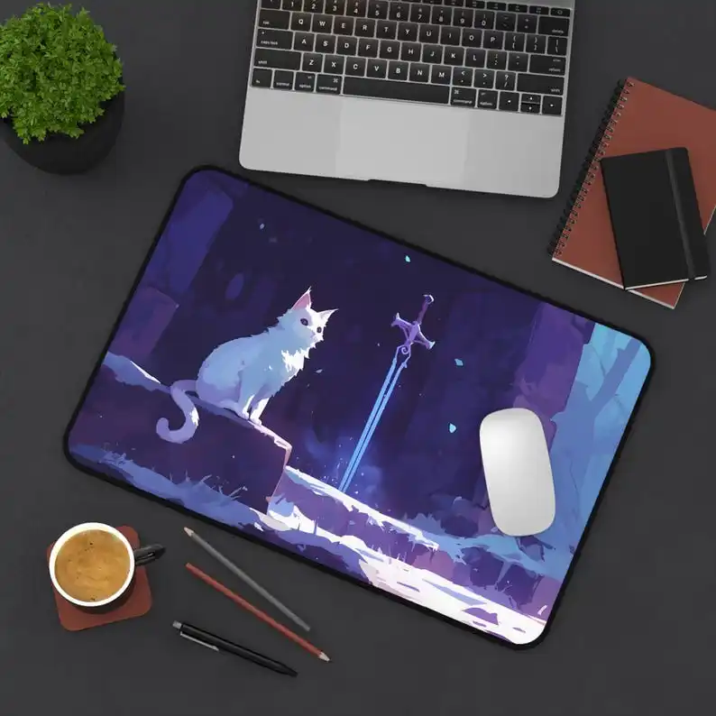 لوحة ماوس قطة لطيفة | Kawaii أنيمي مكتب حصيرة XL | لوحة ماوس الألعاب الرائعة | ديكور مكتب لطيف | هدية عاشق القط | كاواي مكتب Acc #3