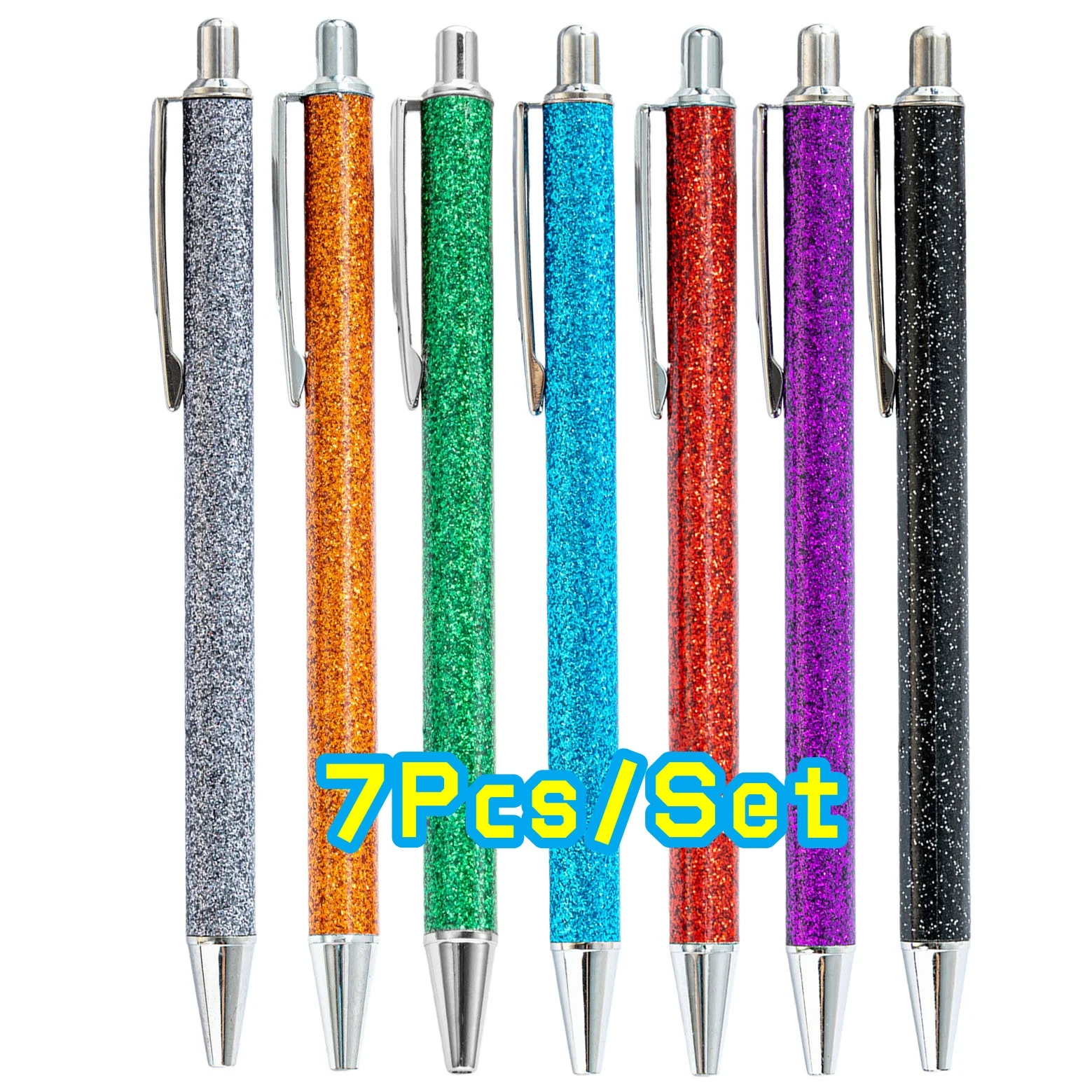 7/9Pcs Hohe Qualität Glänzenden Roller Kugelschreiber Luxus Nette Hochzeit Rose Gold Metall Schreibwaren Schule Bürobedarf spinning – Detail 3