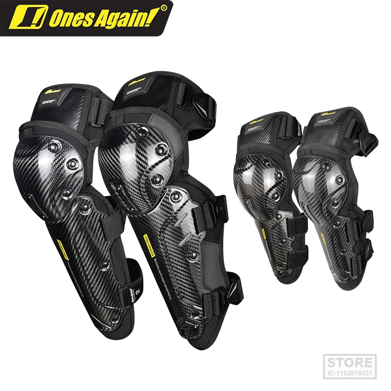 

CE2 4pc/Set Ones Again! Fashion CarbonFiber Motorcycle Knee Guards Motocross ElbowPads Protector Unique MTB Women Men Brace