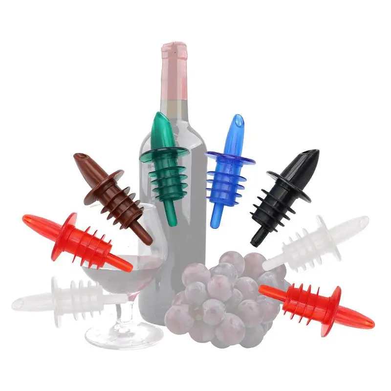 (BF06)1/2/5PCS Bottle Pourer PVC Pourer Liquor Pour Spouts Bar Wine Accessories Random Colorful No Leakage Threaded Design