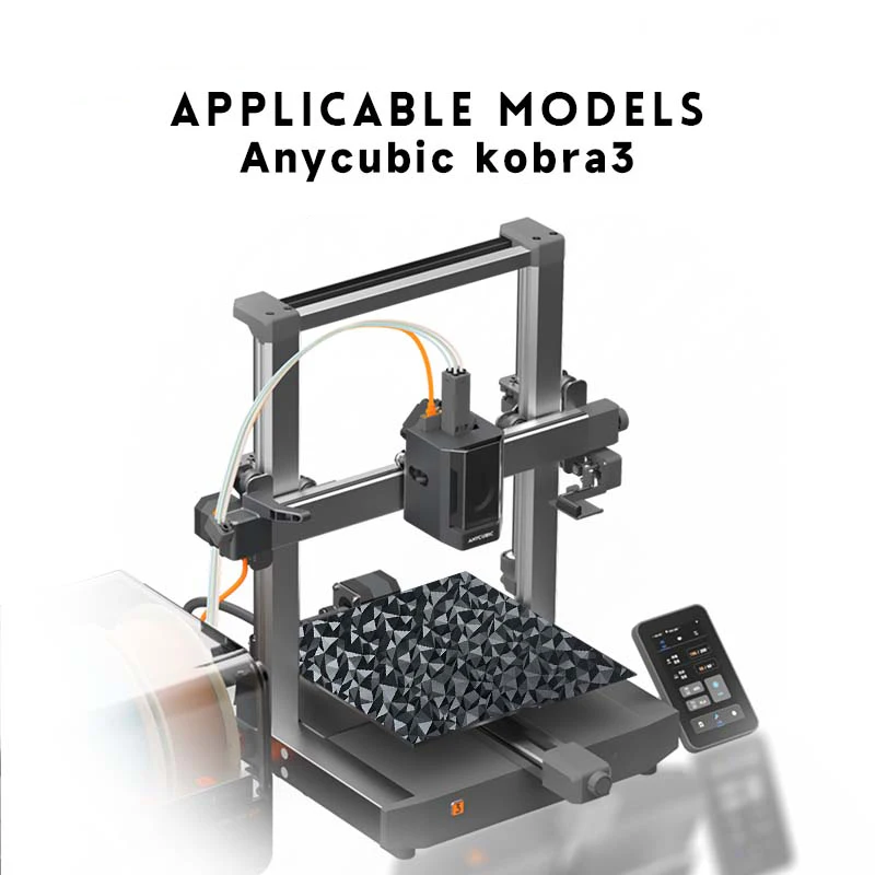 Anycubic Kobra 3コンボビルドプレート256x268mm PEO PET PEY PEN PEI両面シート Anycubic Kobra 3用スプリングスチールシート