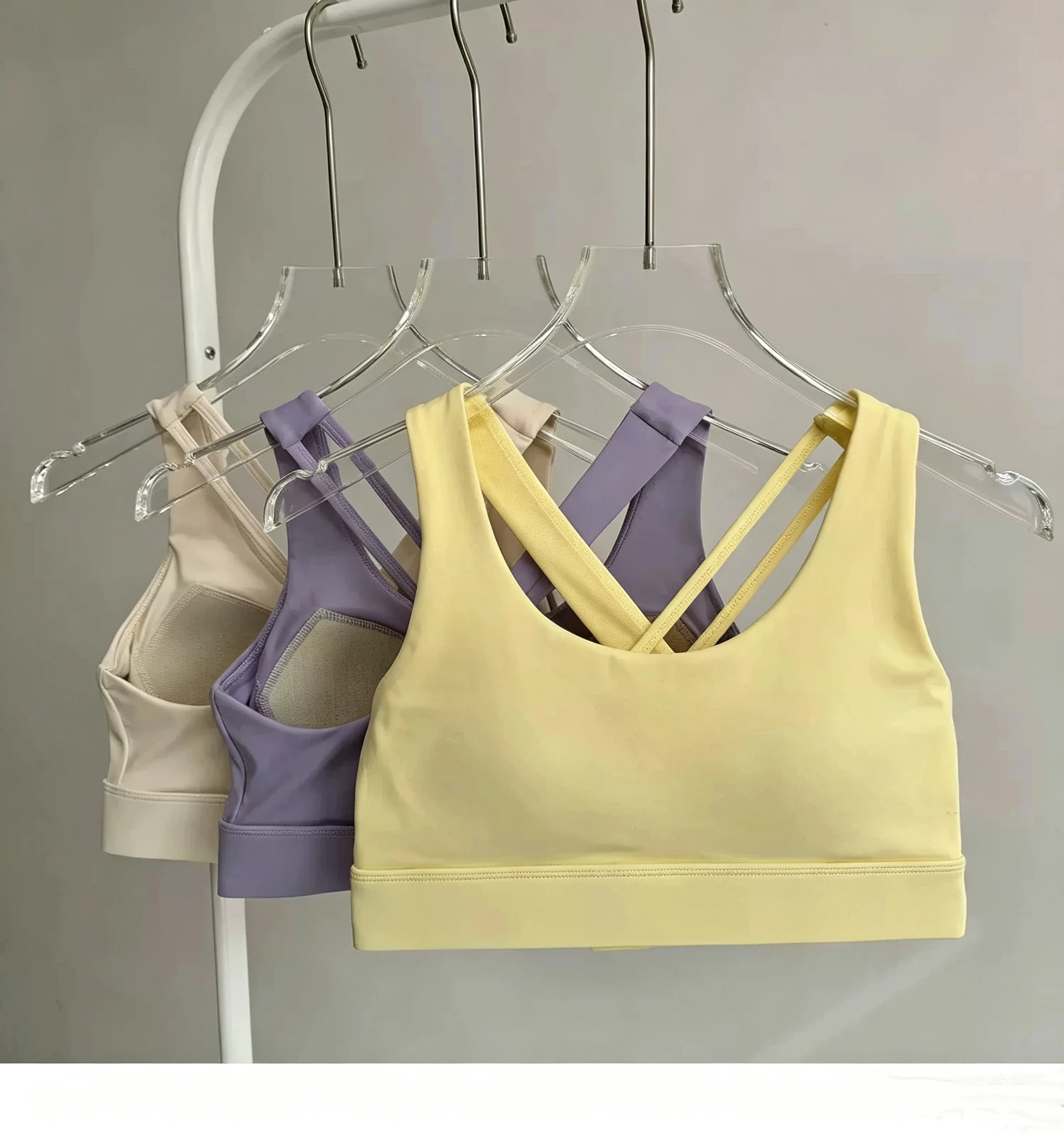 Stoßfester Sport-BH für Damen, einteiliges Racerback-Tanktop mit verstellbaren Haken, professioneller BH für Laufen, Yoga, Training und Fitness – Detail 17
