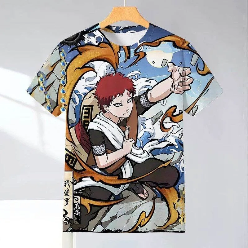 2026 New Anime IP Naruto Rock Lee Gaara Sasuke Ukiyo-e Style 3D All-over Print T-Shirt Summer Breathable Unisex Short-Sleeve Top view 4
