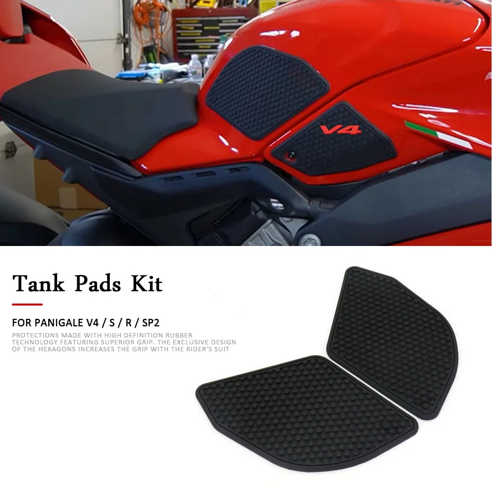 

2022 2023 For Ducati Panigale V4 Fuel Tank Grip Pads Knee Traction Anti-slip Fuel Tank Sticker Panigale V4S V4 S R SP2