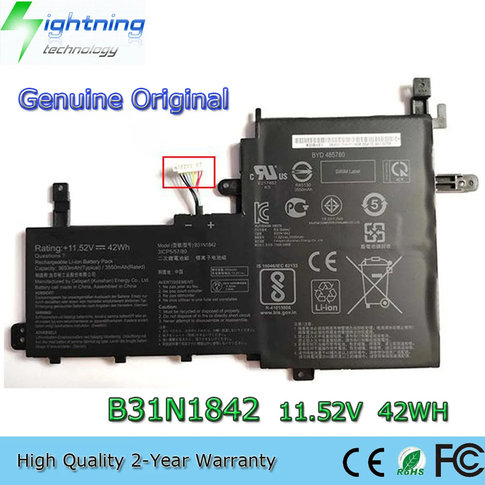 

New Genuine Original B31N1842 11.52V 42Wh Laptop Battery for ASUS VivoBook 15 F513 M513 K513 S513 X513 S15 S531F