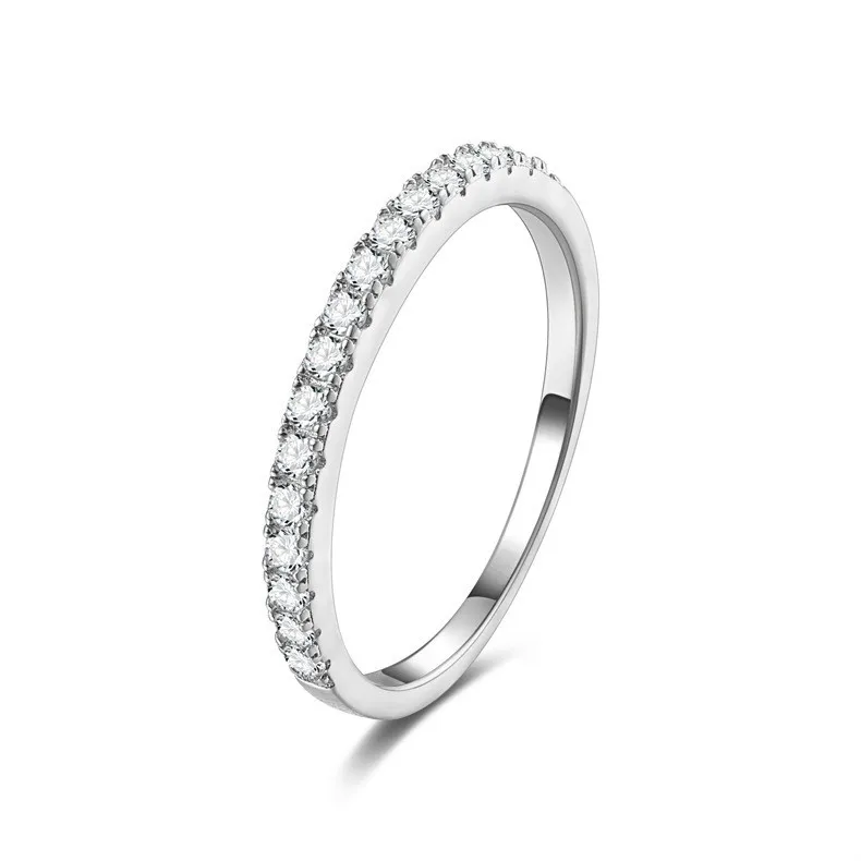 D-color Eternity Band 0.1ct Moissanite Women's PT950 Platinum - Retro inspired styling, tiny sparkle to elevate outfit taste