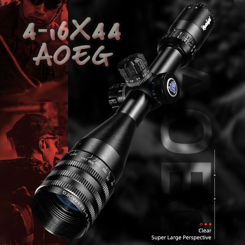 

Tactical 4-16x44 AOEG Center-lock Optical Scope Airsoft Three Types of Light Cross Scope for Rifle Hunting Paintball Shooting