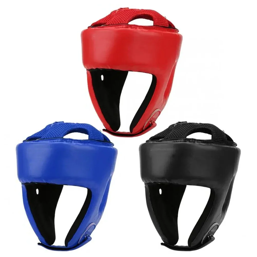 MMA Helmet adult male Female fighting muay thai kick boxing training helmet safety headgear Sanda Protector Guard Black Blue Red