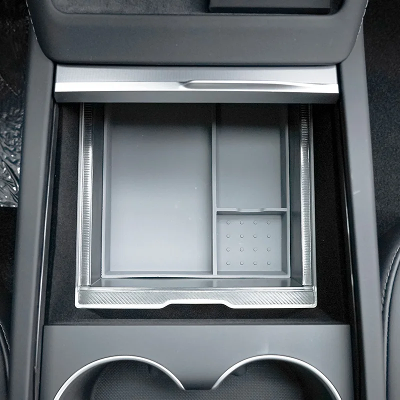 Caja de almacenamiento para Tesla Model 3 Highland 2024, reposabrazos central, caja oculta, portavasos, organizador, accesorios para coche