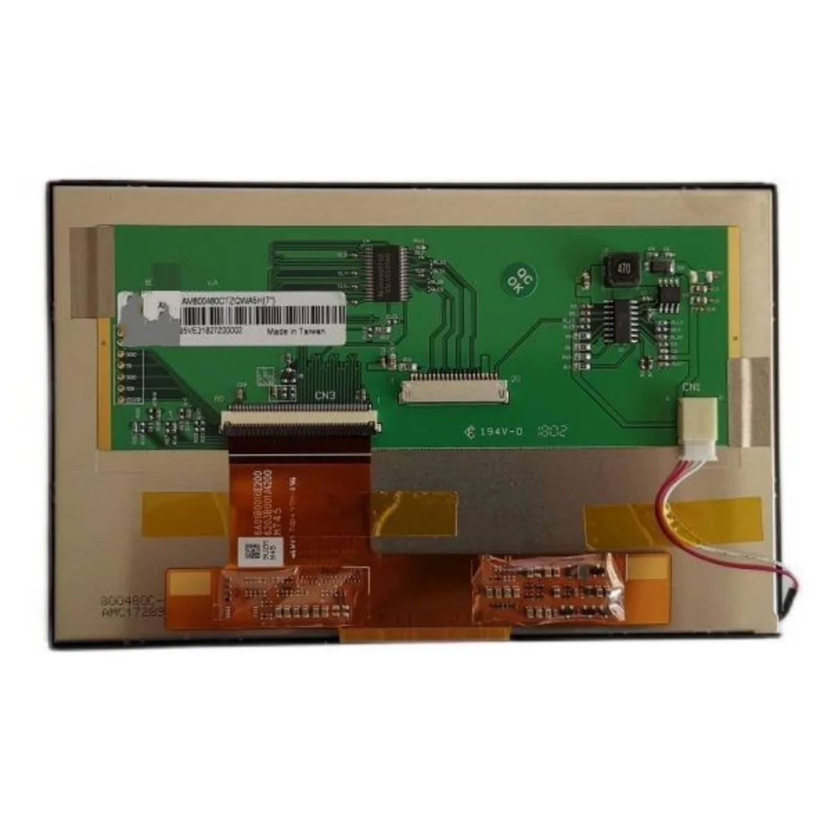 7 inch 800×480 262K WLED LVDS AM-800480CTZQW-A5H LCD Display Screen Panel in stock