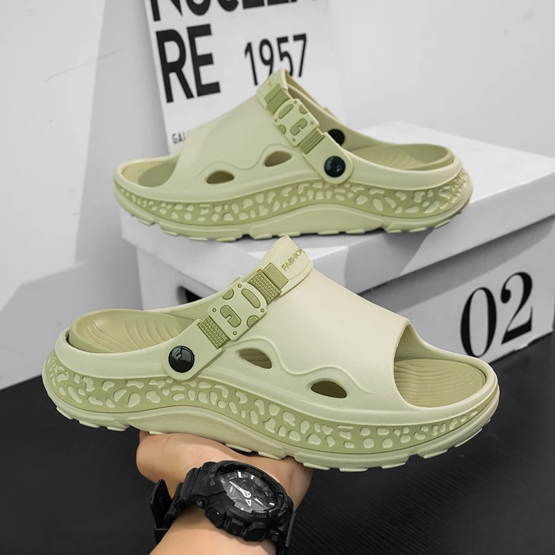 Men's Summer Outdoor Non-Slip Thick-Soled Wear-Resistant Dual-Purpose Sandals and Slippers for Outdoor Use