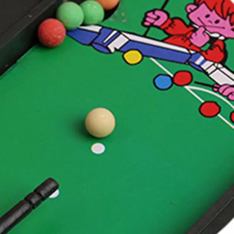 Kids Pool Table Top Game, Bilhar Pequeno, Brinquedo para Família e Amigos