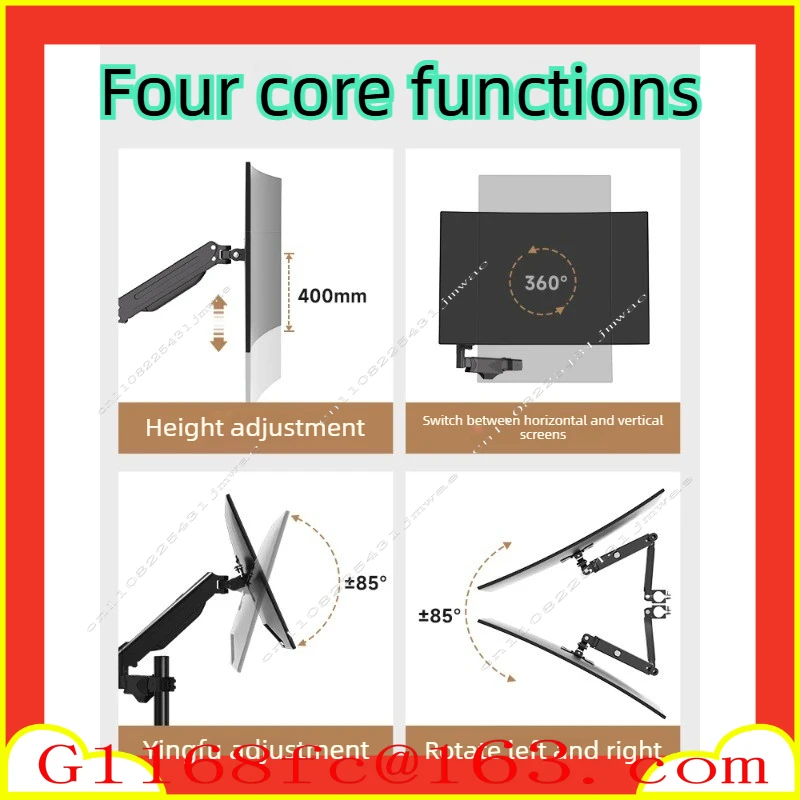 Floor Stand with Movable Lifting Platform, Equipped with Keyboard Support, Screen Rotation,telescopic Cantilever Hanging Bracket