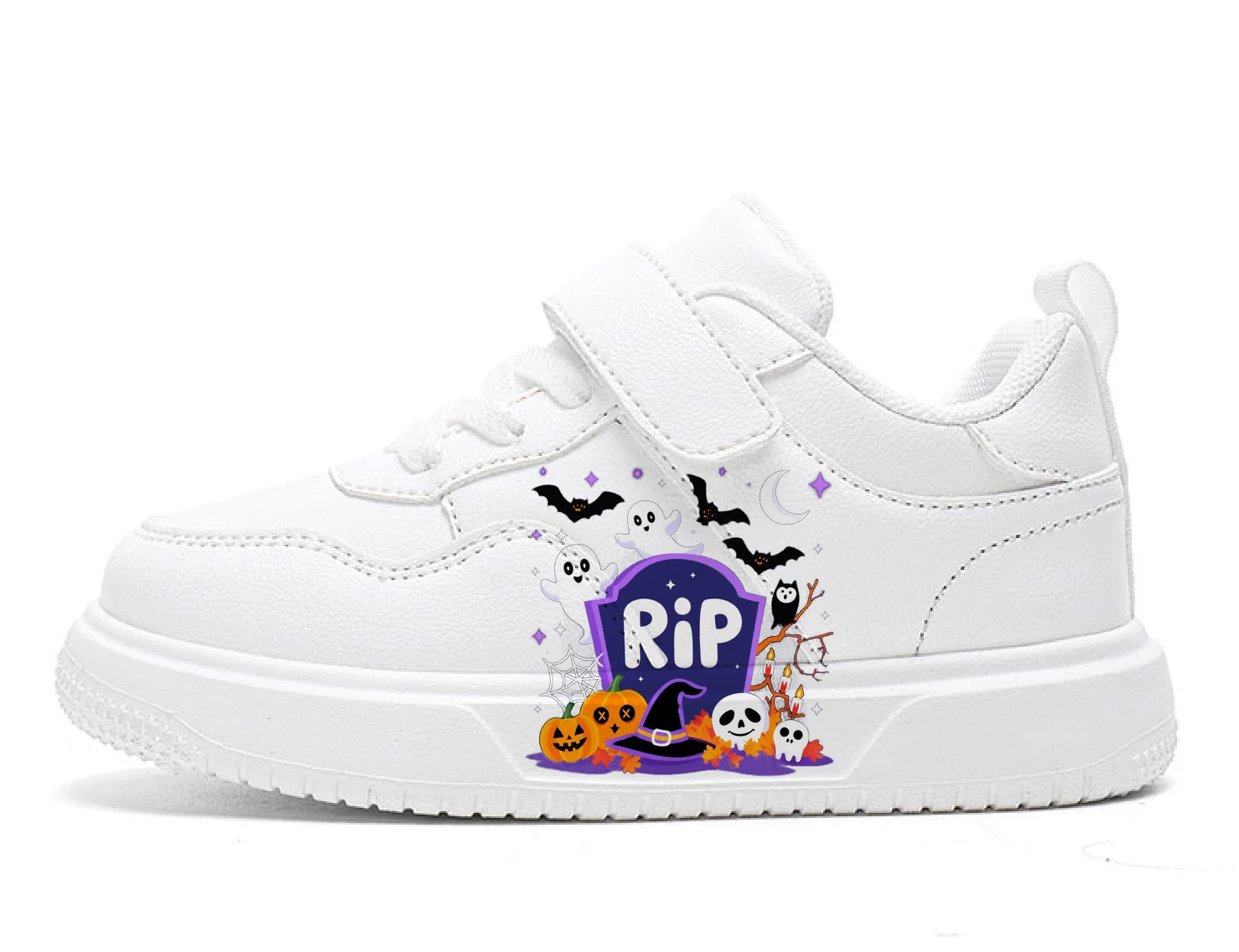 

Новые туфли на плоской подошве с рисунком тыквы на Хэллоуин, повседневные детские туфли на плоской подошве с низким верхом и круглым носком на плоской подошве