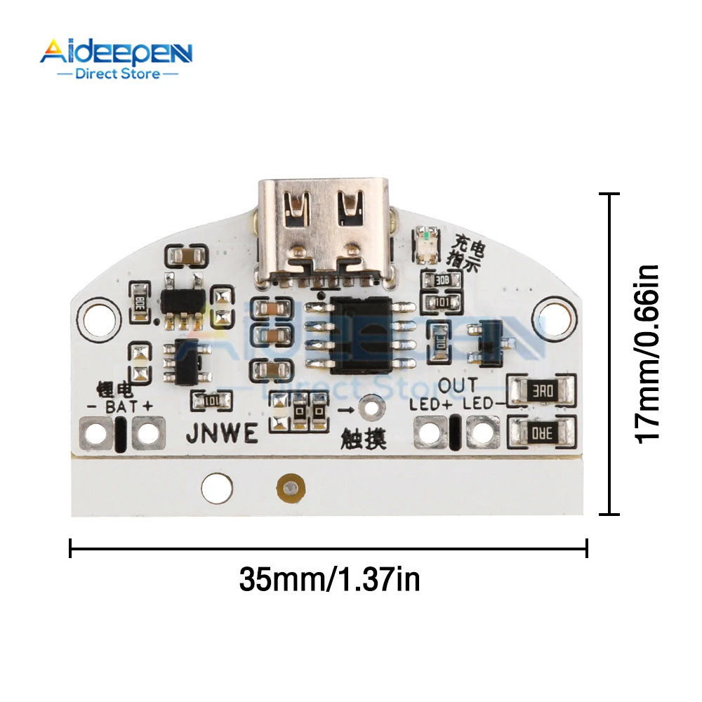 1pcs DC 5V Type-c Table Lamp Circuit Board Usb Charging Three Gear Stepless Dimming Led Touch Small Night Lamp Control Module