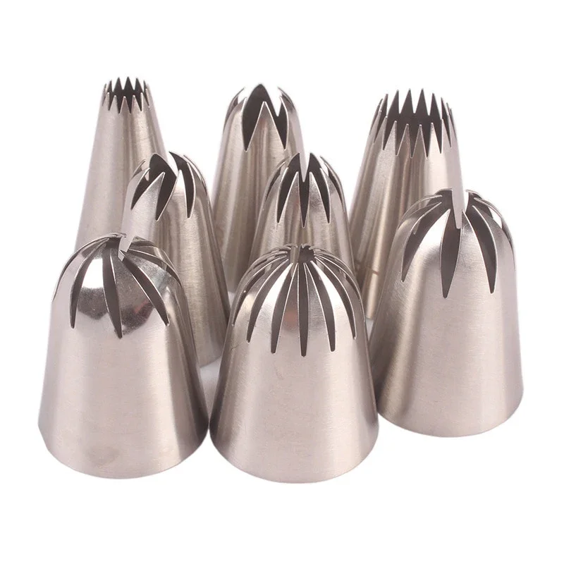 Large Metal Cake Cream Decoration Tips Set Pastry Tools Stainless Steel Piping Icing Nozzle Cupcake Head Dessert Decorators