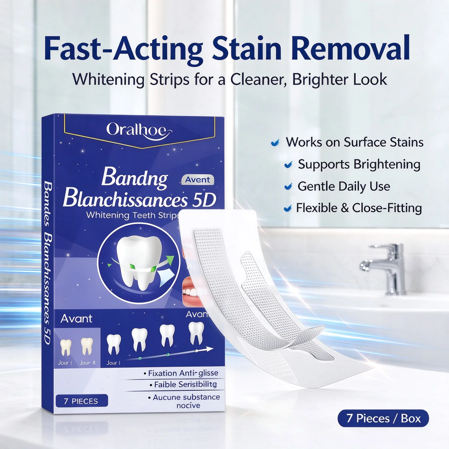 Teeth W-hitening Stickers Mint W-hite Teeth Gel Tooth W-hitener Strips Teeth Yellow Smoke Stains Tea Stains Oral Hygiene Care