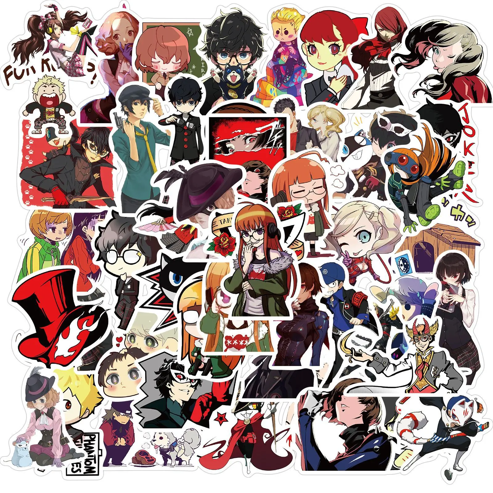 100Pcs Persona Anime Stickers Amamiya Ren Akechi Goro Stationery Student Message Collection Friend Gift Waterproof DIY