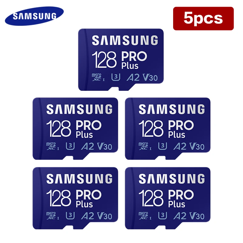 5PCS SAMSUNG PRO Plus microSDXC Flash Memory card 128gb 256gb High performance Microsd card for 4K UHD video photos A2 TF CARD