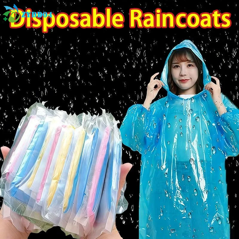 ●1/10Pcs Disposable Raincoat Outdoor Portable Waterproof Card Raincoat Poncho Supplies