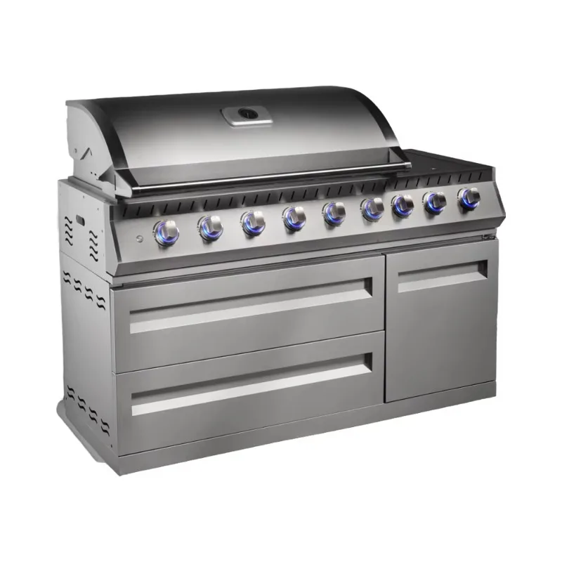 

Новый роскошный газовый гриль для помещений с горелками из нержавеющей стали для барбекю, уличной кухни и приготовления пищи, большая модель