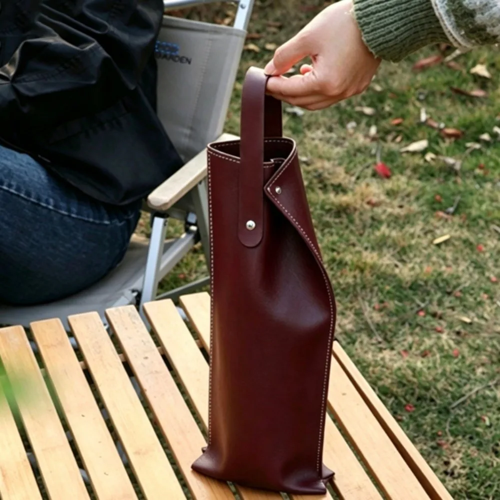 Snap-On Wine Packaging Bag Single Bottle Portable Wine Bottles Tote Reusable Protective Single Champagne Bottle Handbag Party