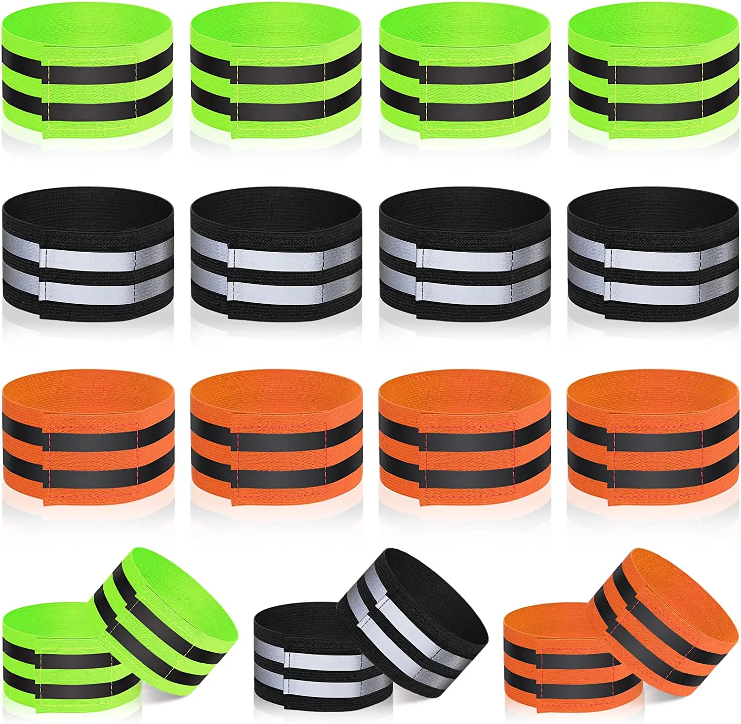 

Предупреждающие светоотражающие ленты, эластичный браслет, браслет, отражающая лента, защитные ремни для лодыжки и ног для ночной езды на велосипеде, бега, рыбалки, 2 шт.