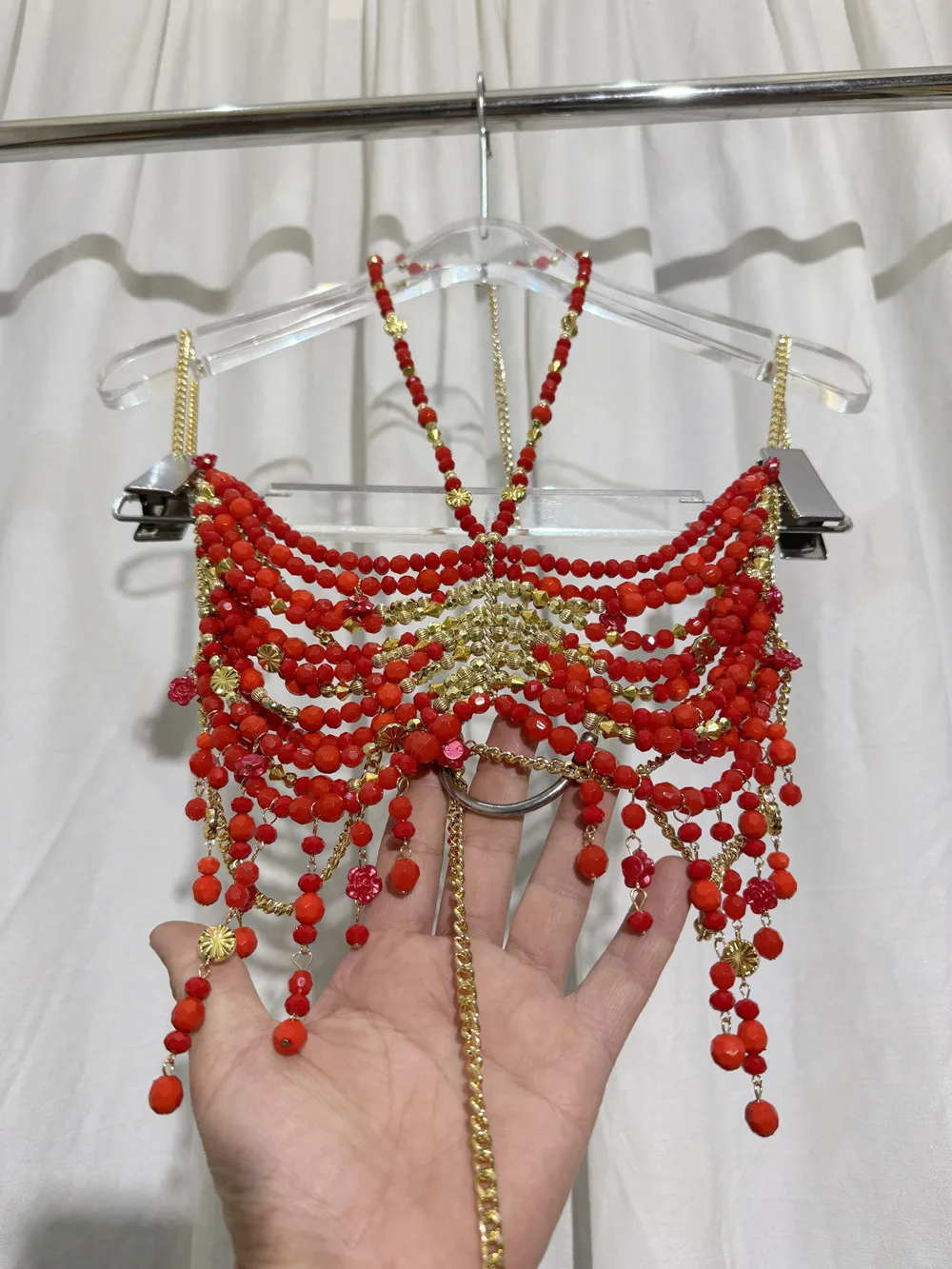 

2025 Summer Tank Tops Body Chain Camis Vest Hollow Out Bead Adjustable Halter 2000s clothes y2k Bikini Bra Beachwear Top women