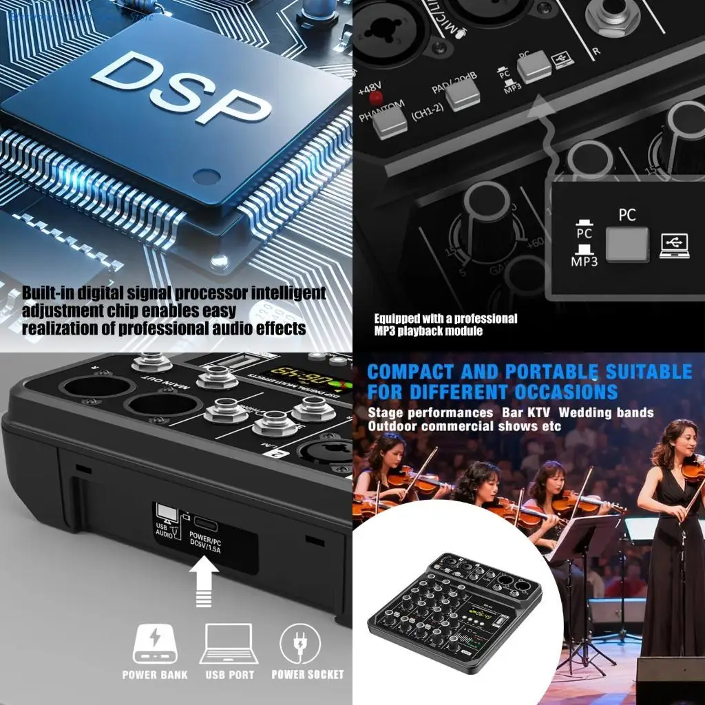 a3pd-ユーザーフレンドリーな-4-入力チャンネルサウンドミキサーポータブルミキシングボード金属ボディ強化された安定性と長寿命