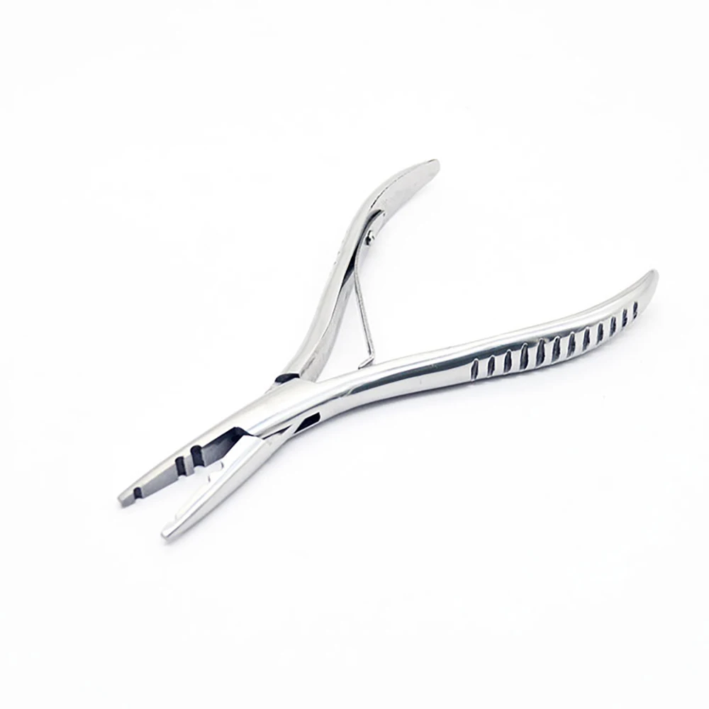 Three Hole Stainless Steel Pliers for Hair Extension Keratin Glue and Micro Lind Beads Remove Hair Tweezers