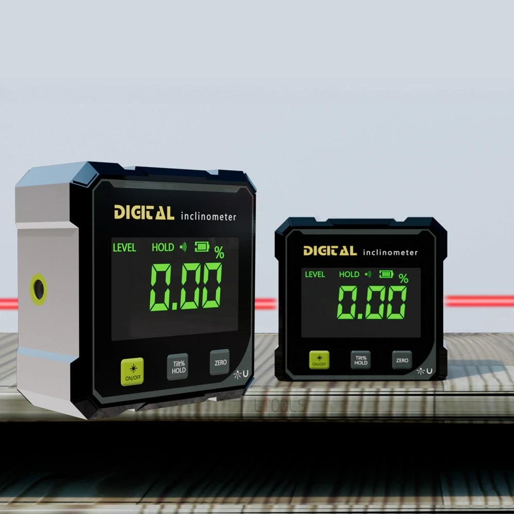 

1pcs Bidirectional Laser Digital Display Inclinometer Four Corner Magnetic Gradient Level Meter Drawers Auxiliary Measuring Tool