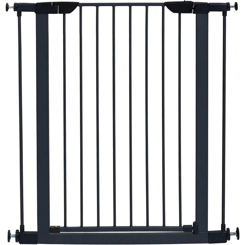 39 Inches Tall Walk-Through Steel Pet Gate, Pressure Mounted Dog Gate Measures 29 - 38 Inches Wide