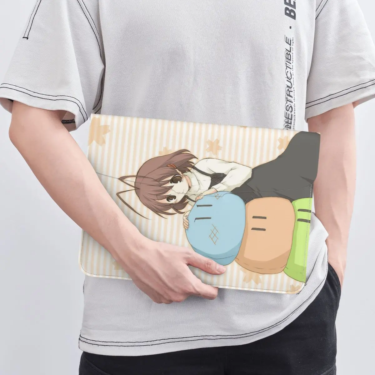 Dango Clannad Anime PU Leather Horizontal Laptop Sleeve Shockproof Soft Lining Notebook Case 13 Inch
