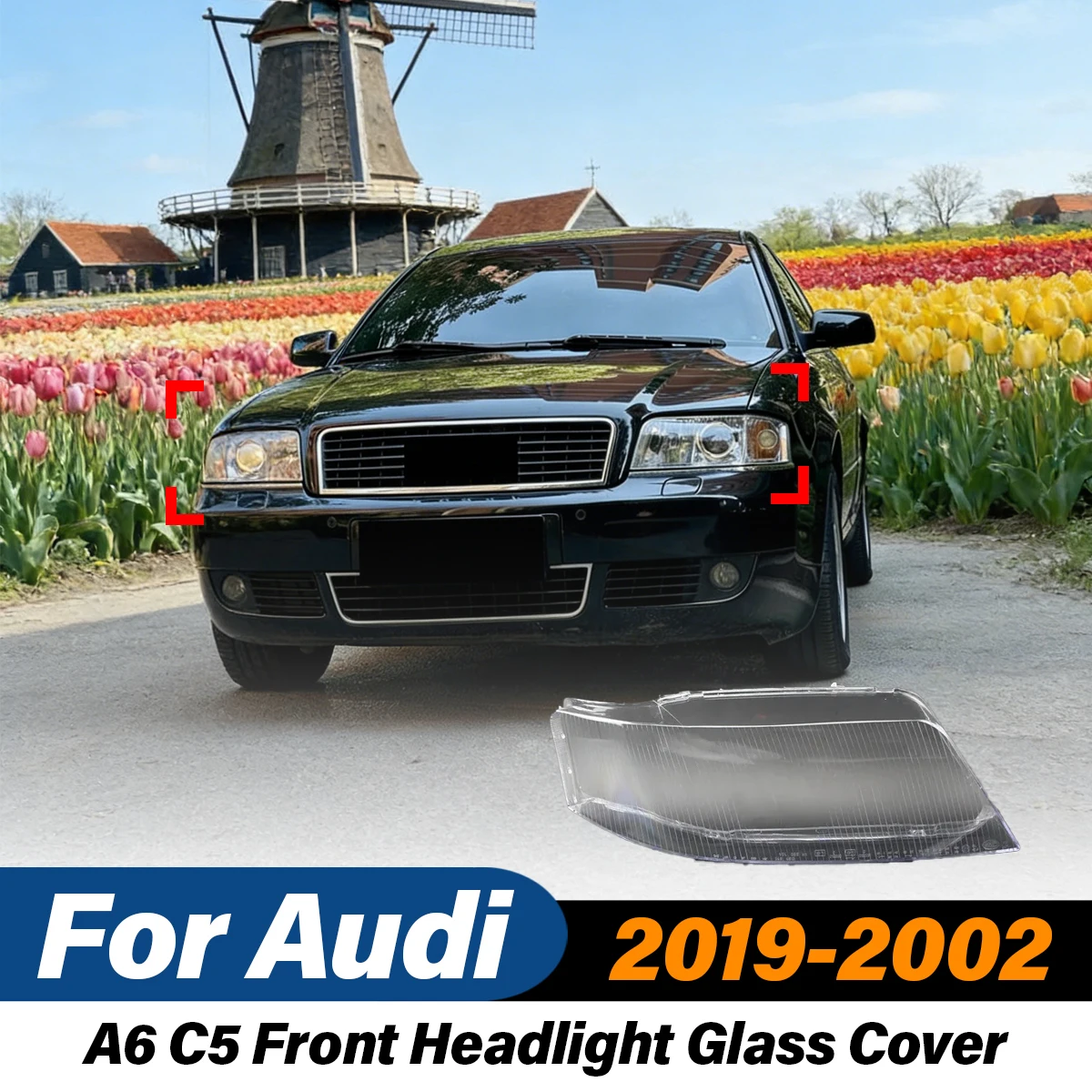 

For Audi A6 C5 1999 2000 2001 2002 Front Headlight Lens Glass Cover Replacement Clear Auto Light Shell Car Styling Accessories