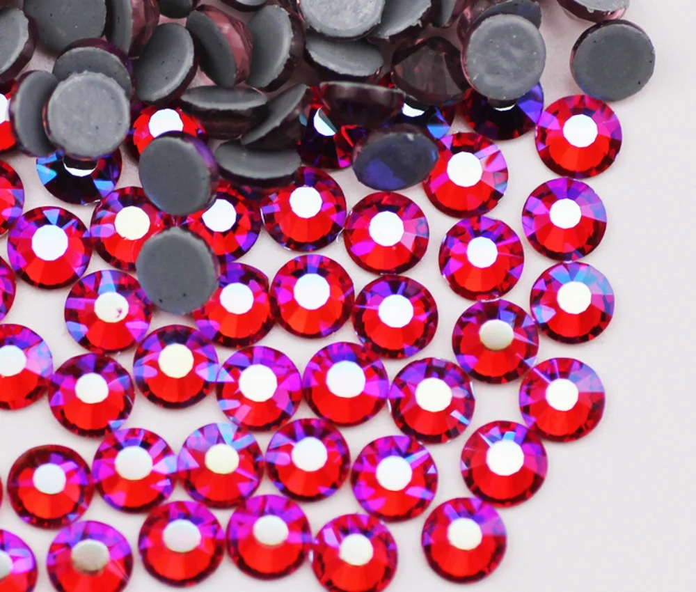 

Multi-color SS6-SS30 Glass Crystal Hot Fix Rhinestones Flatback Iron On Stones For DIY Nail Art Fabric Clothes Decoration