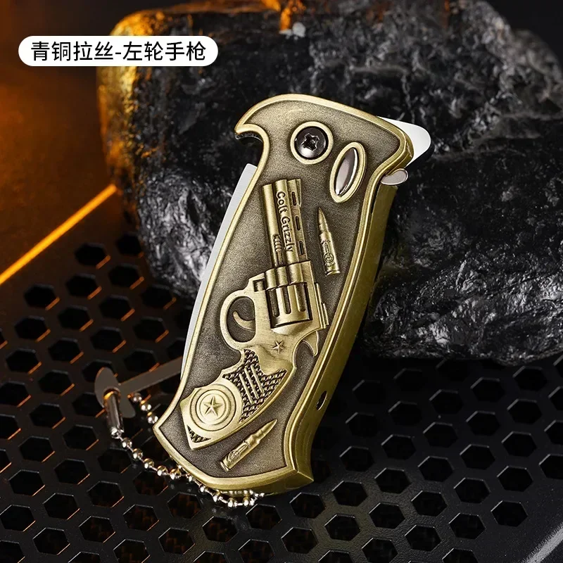 New Metal Relief Pattern Lighter with Bottle Opener Folding Knife Windproof Spray Flame Inflatable Lighter for Men Small Tool