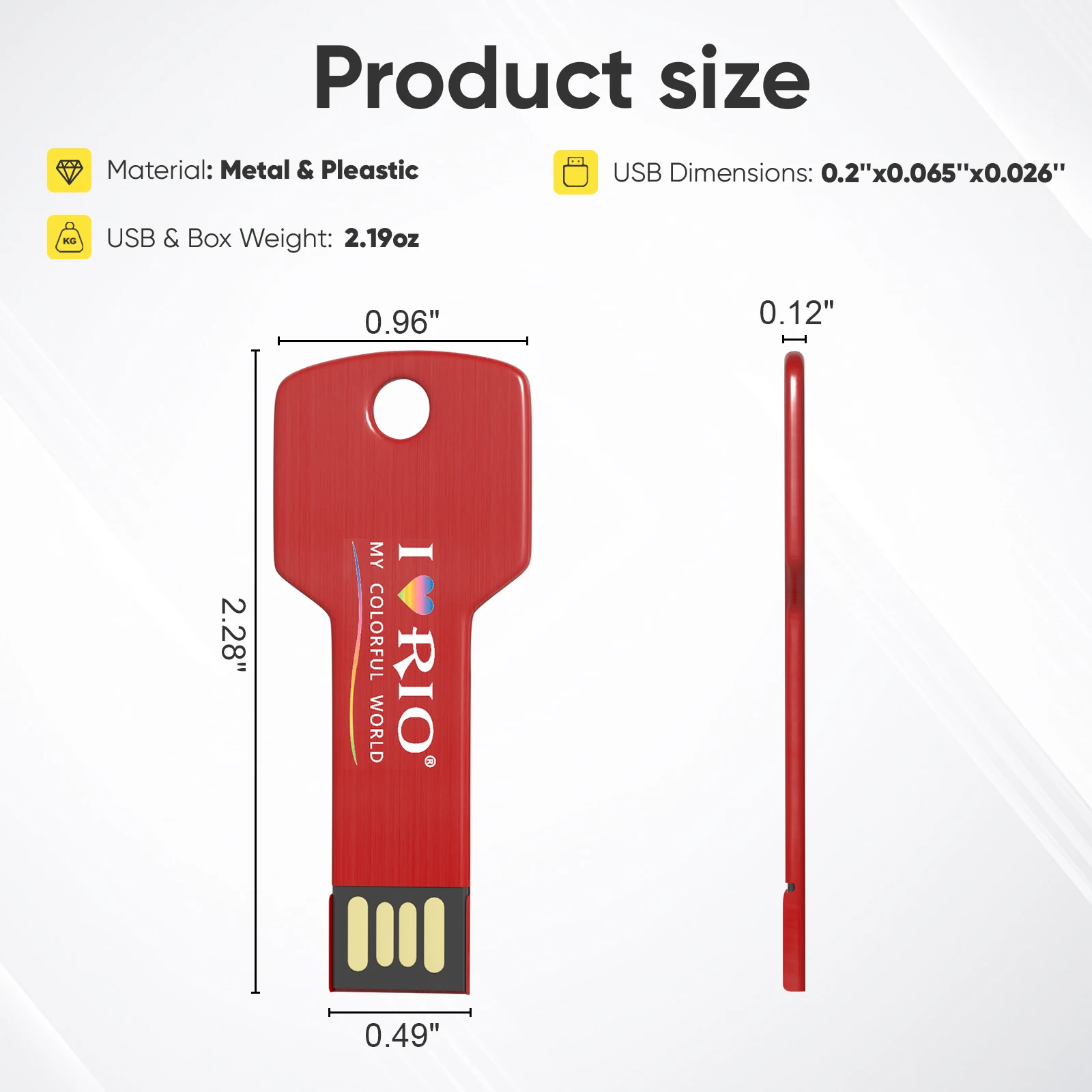 Color Printing USB Flash Drive 64GB Free Custom Logo Pen Drive 32GB Mini Metal Key Memory Stick Real Capacity Pendrive U Disk