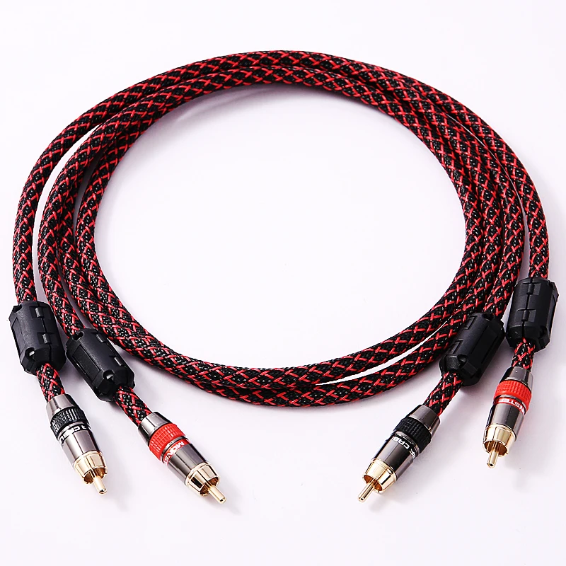 Diylive 1 Paar Rca Audio Kabel 2 Rca Naar 2 Rca Interconnect Kabels Hifi Stereo 6n Ofc Mannelijk Naar Mannelijk Voor Versterker Dac Tv Car Audio