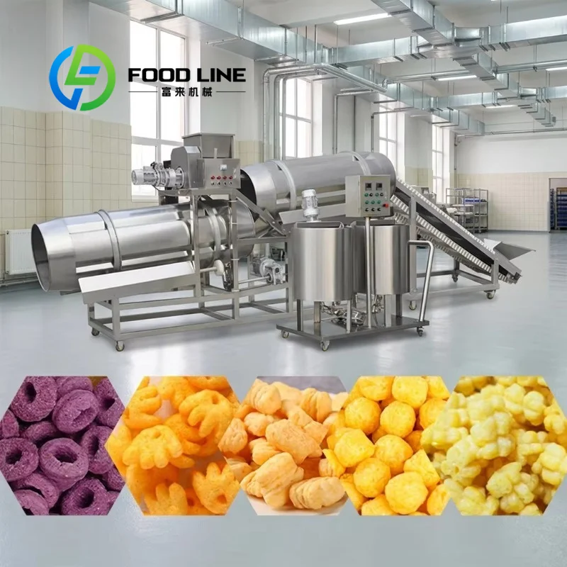 Customized Rotary Seasoning Drum Machine Dust Collection Hood Captures Floating Powder To Keep Workshop Environment Clean Tidy