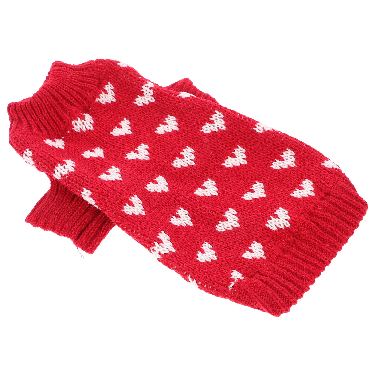 

Dog Knitted Sweater Small Dog Clothes Heart Pattern Puppies Sweater Small Dog Knitted Sweater (Size XS)