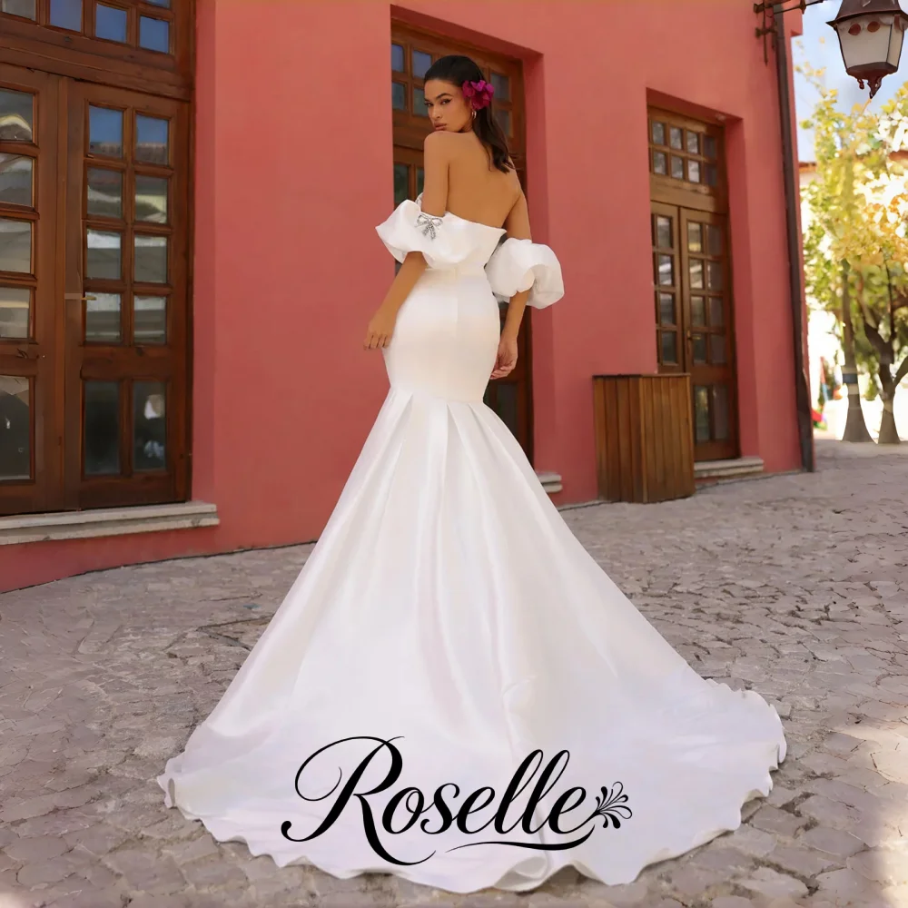 ROSELLE Strapless Sleeveless Open Back Mermaid Wedding Dress Simple Elegant Train 2026 Bridal Gown Customized свадебное платье